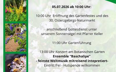 Programm Gartenfest 5. 7. 2026